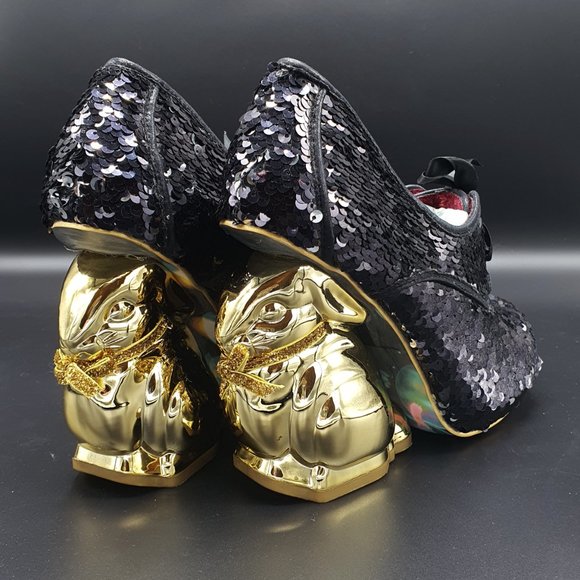 Irregular Choice Disco Bunny shoes - Black Sequin - Picture 2 of 12